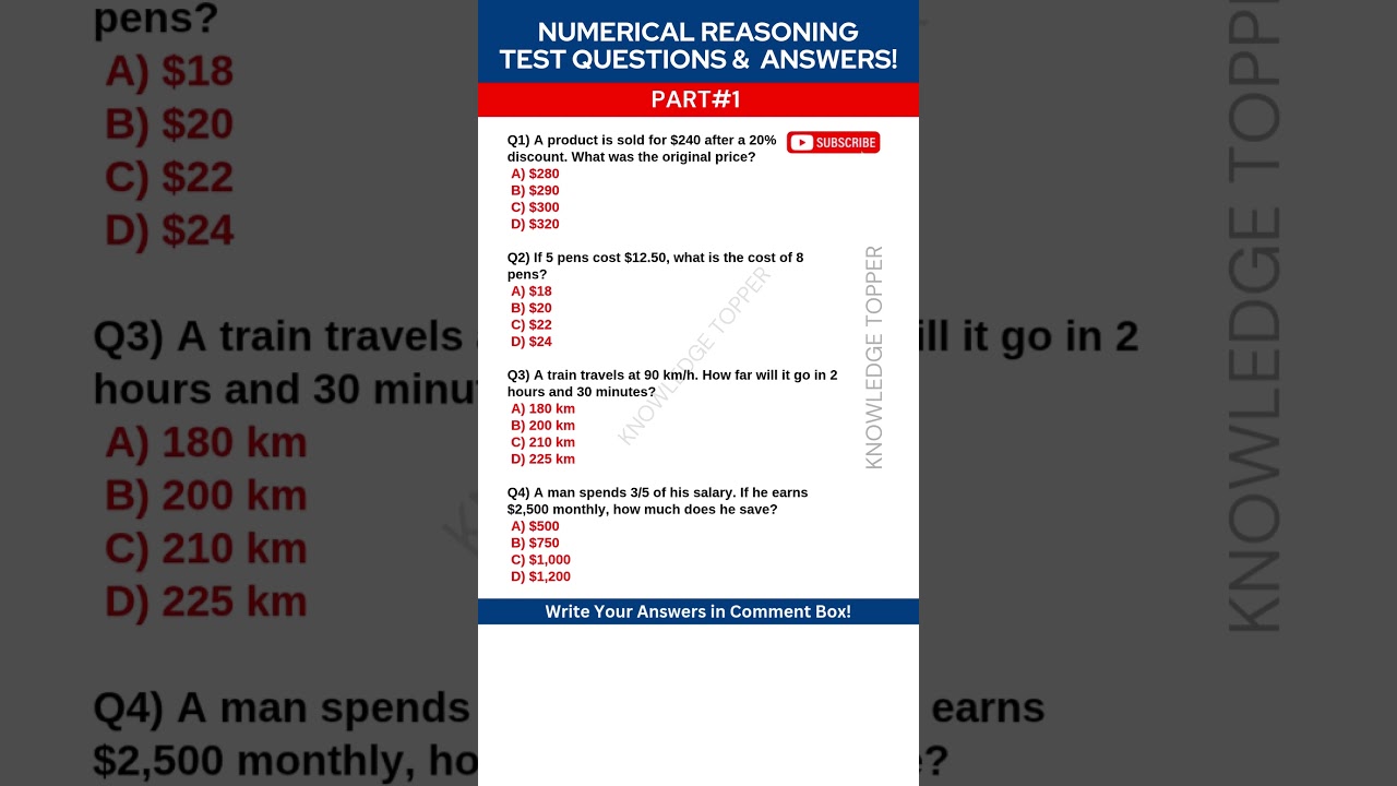 Numerical Reasoning Test Questions & Answers 📊