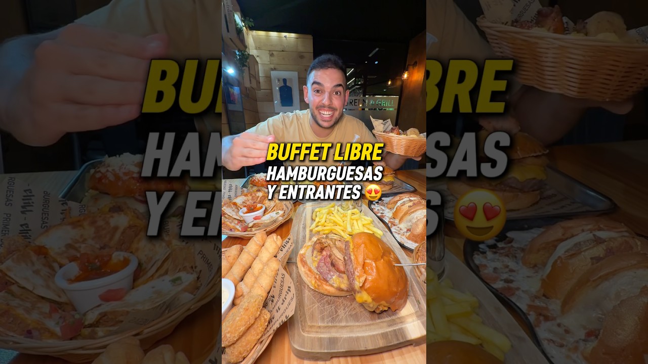 Buffet Libre en Madrid con Hamburguesas Ilimitadas 🍔
