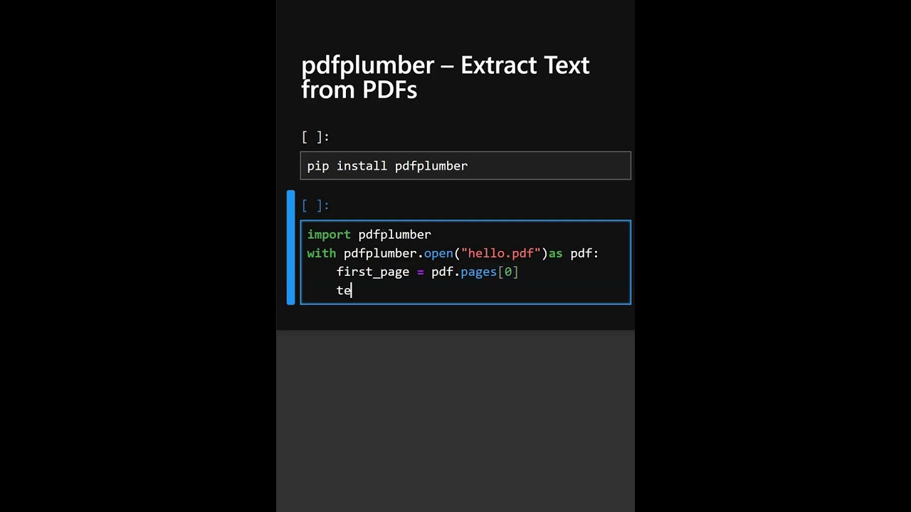pdfplumber β Extract Text from PDFs