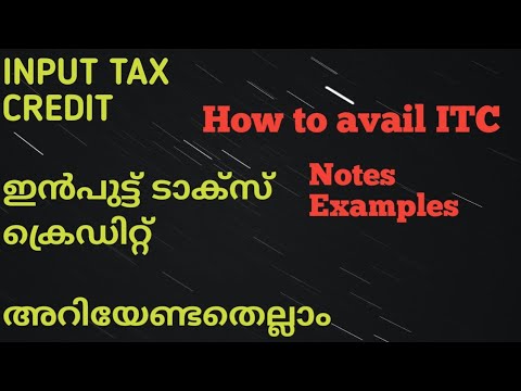 ITC in GST: How to Avail Input Tax Credit in Malayalam