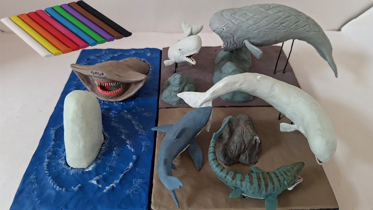 Epic Clash: Megalodon & Moby Dick vs Clay/Plastilina 🦈