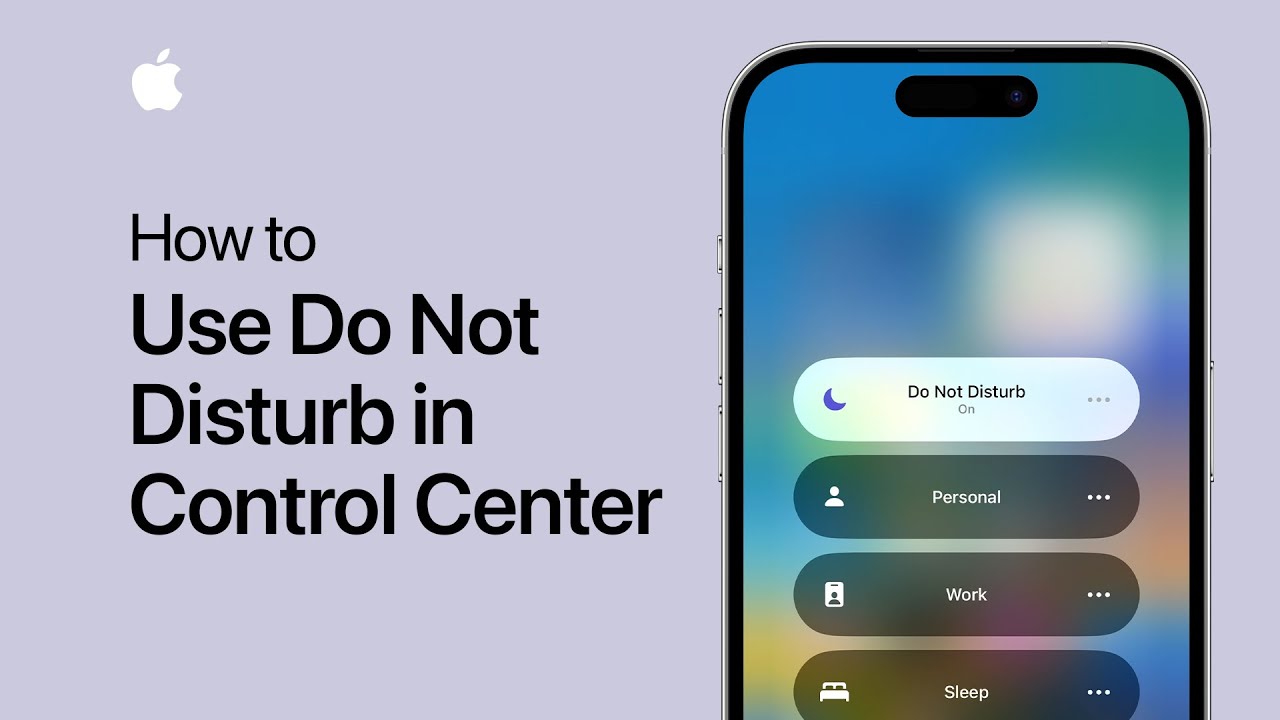 How to use Do Not Disturb in Control Center on your iPhone or iPad | Apple Support