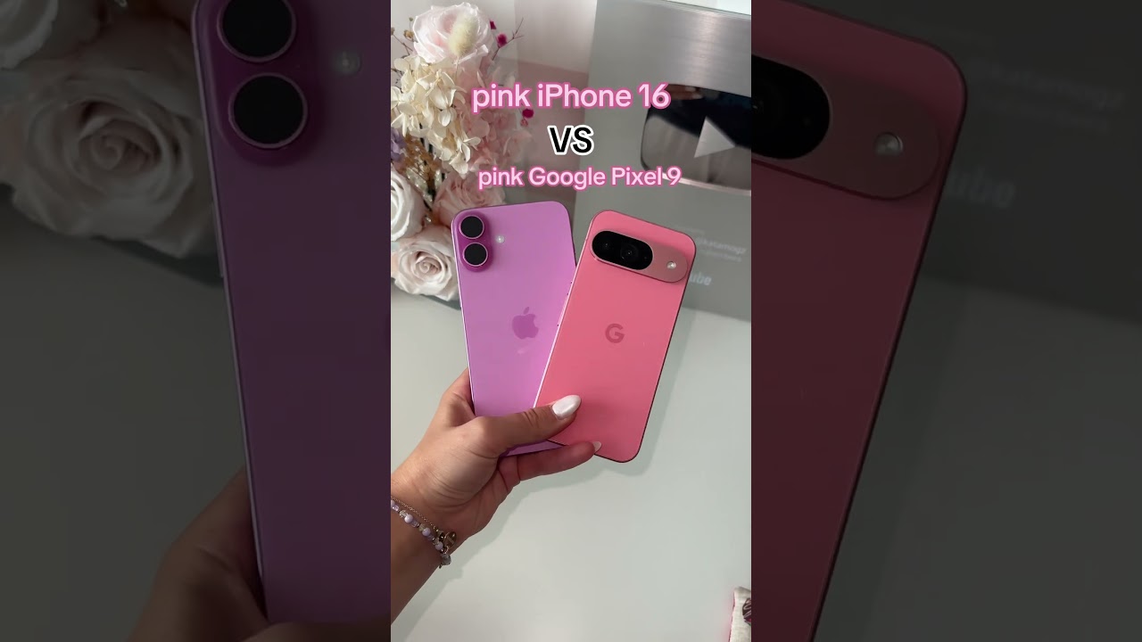 Pink iPhone 16 VS Pink Google Pixel 9!