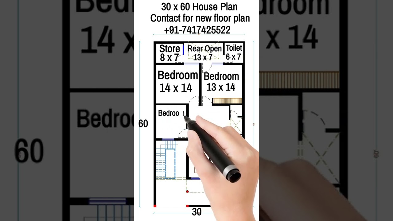 30x60 3BHK House Design with Facility Zone 🏡