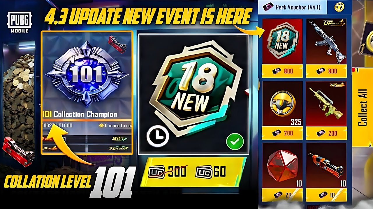 😱 A18 Royal Pass For 60 UC New Event | New 101 Collation Level | Free Upgrade Gun & Red Materials