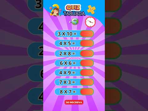 Quiz da Tabuada - Teste seu conhecimento de multiplicação #tabuada #quiz #matemática #diversão