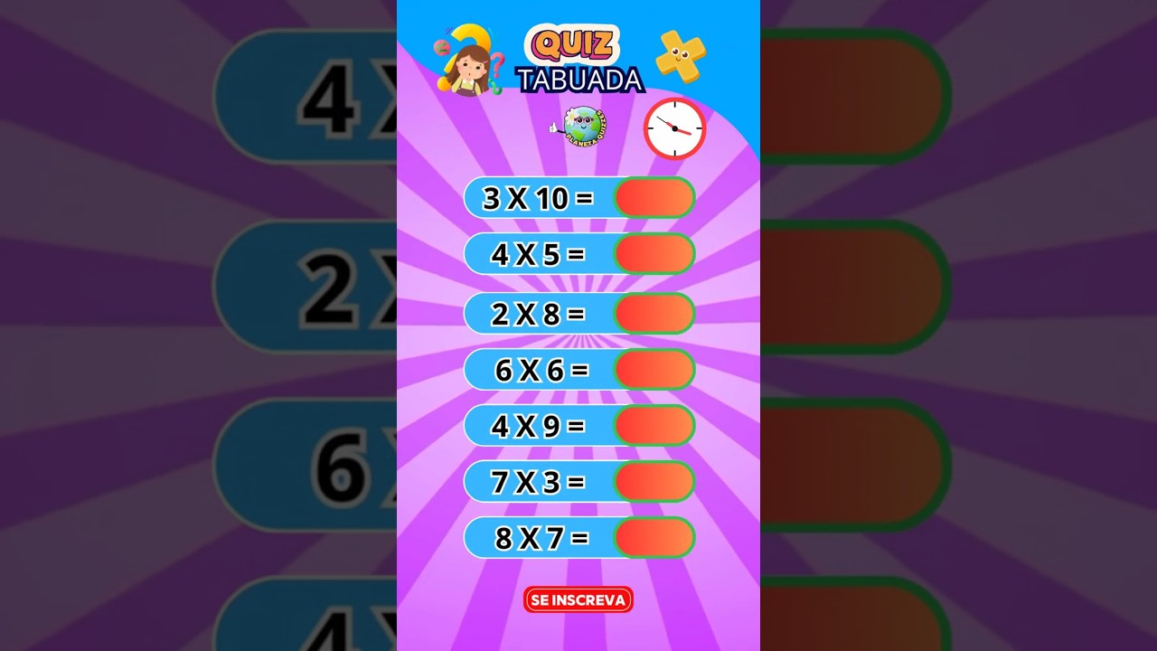 Desafie sua Mente com o Quiz de Tabuada! 🧮