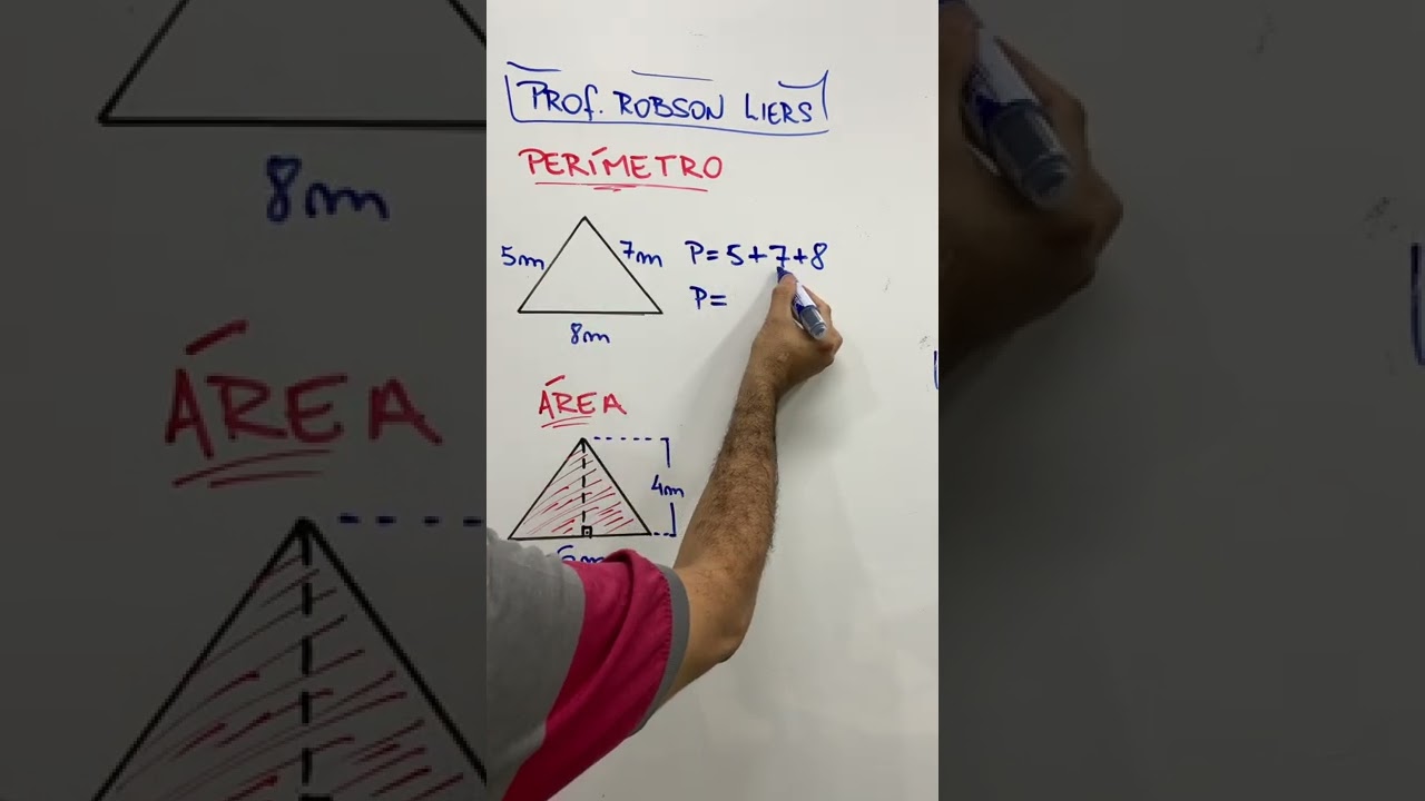 Aprenda Perímetro e Área de Triângulos de Forma Simples! 📐 #Shorts