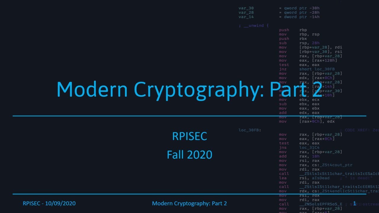 F2020 - Modern Cryptography: Mastering Asymmetric Encryption 🔐