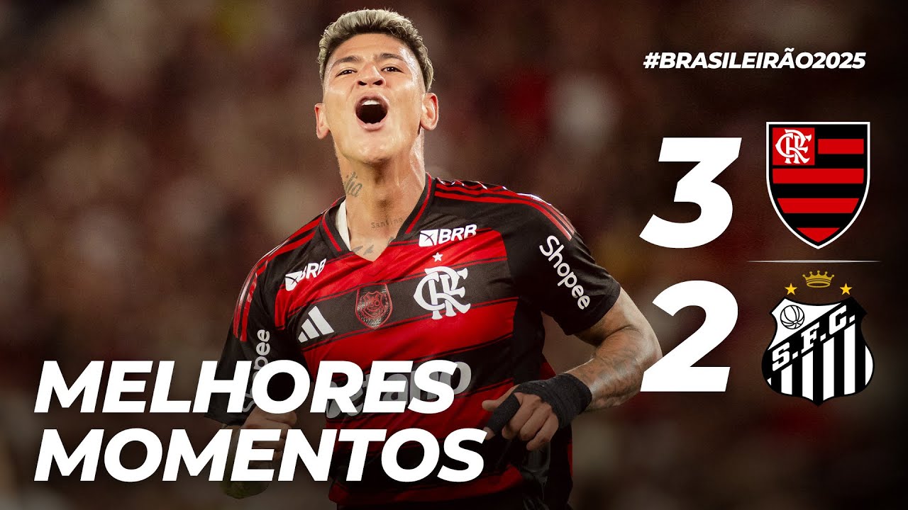Flamengo 3-2 Santos | Melhores Momentos | Brasileirão