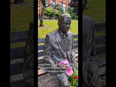 Alan Turing memorial in Manchester - the WW2 codebreaker, persecuted for being gay 🌈 #fyp #history