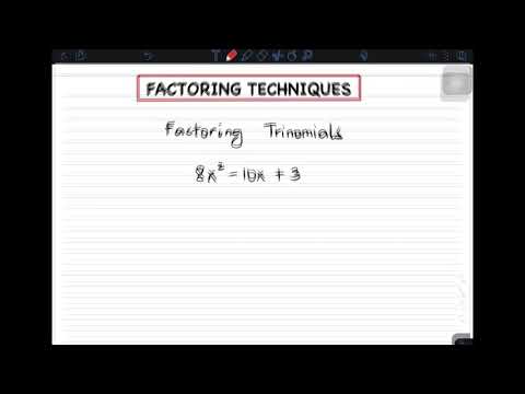 Factoring Trinomials (ax^2 + bx + c) using AC Method