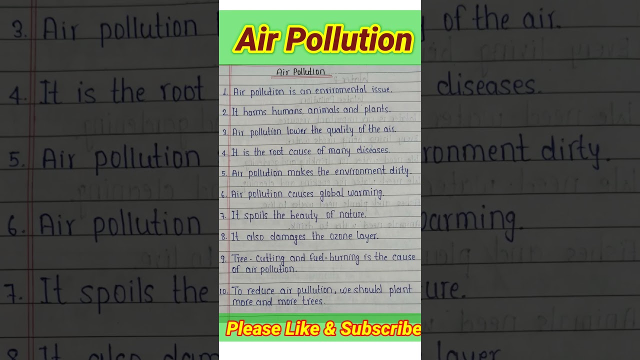 10-Line Essay on Air Pollution 🌍