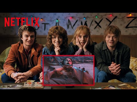 Joe, Natalia, Maya, and Charlie React to the Demobats Attack | Stranger Things | Netflix