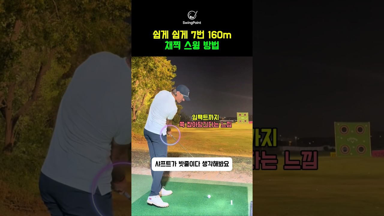 쉽게 쉽게 7번 160m 채찍 스윙 방법 #골프 #golf