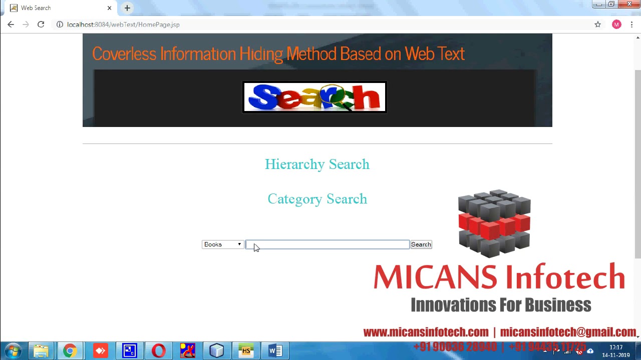 Coverless Information Hiding Method Using Web Text in Java