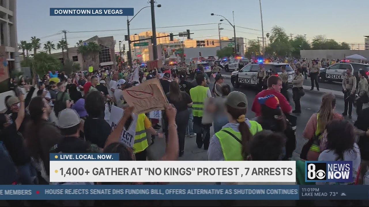 1,400 Protesters Rally at ‘No Kings’ Event in Downtown LV ✊