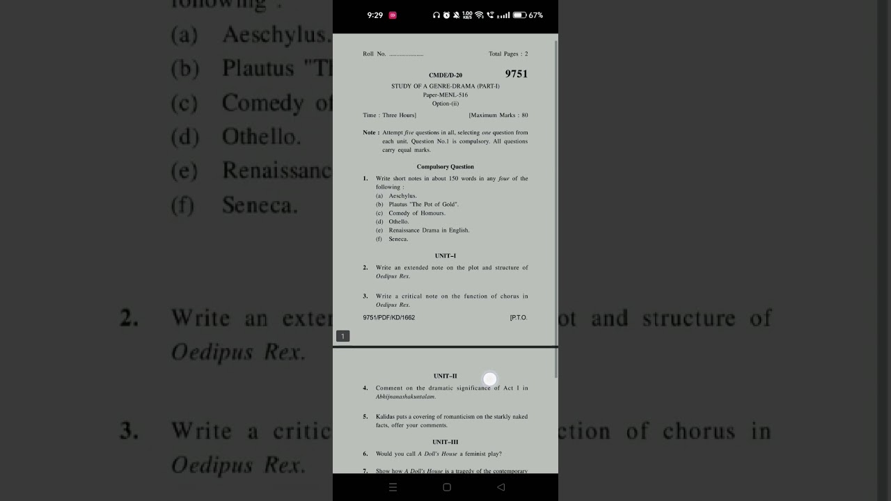 Drama Genre Study - Part 1 | Previous Year Question Paper 📖