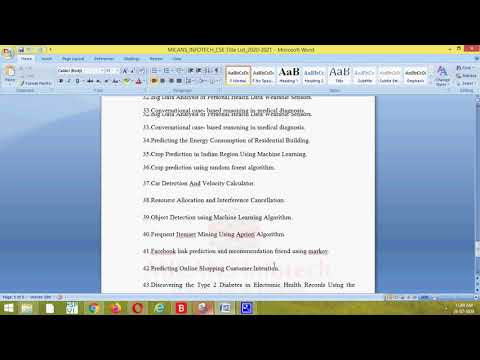 IEEE CSE PROJECT TITLE LIST 2020-2021