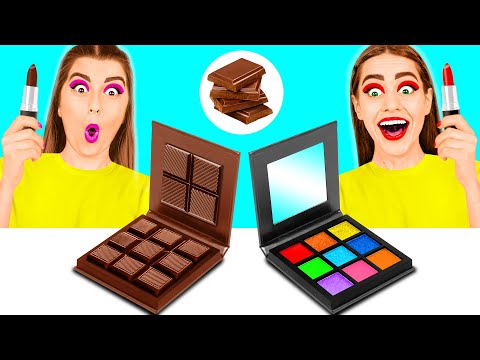 Tantangan Makanan Asli vs Makanan Cokelat oleh Fun Challenge
