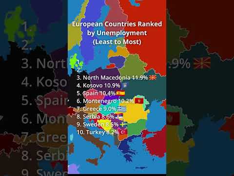 European Countries Ranked By Unemployment! #europe #economy #countryranking #unemployment  #map