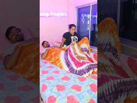 Couple Sleep Time 😴😂 Best Funny Prank on Husband | Must Watch 🤣 #coupleprank #funnyshorts #prank