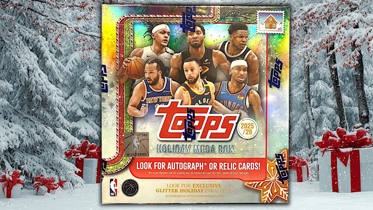 Unboxing the 2025-26 Topps Holiday NBA Basketball Cards Mega Box! 🏀