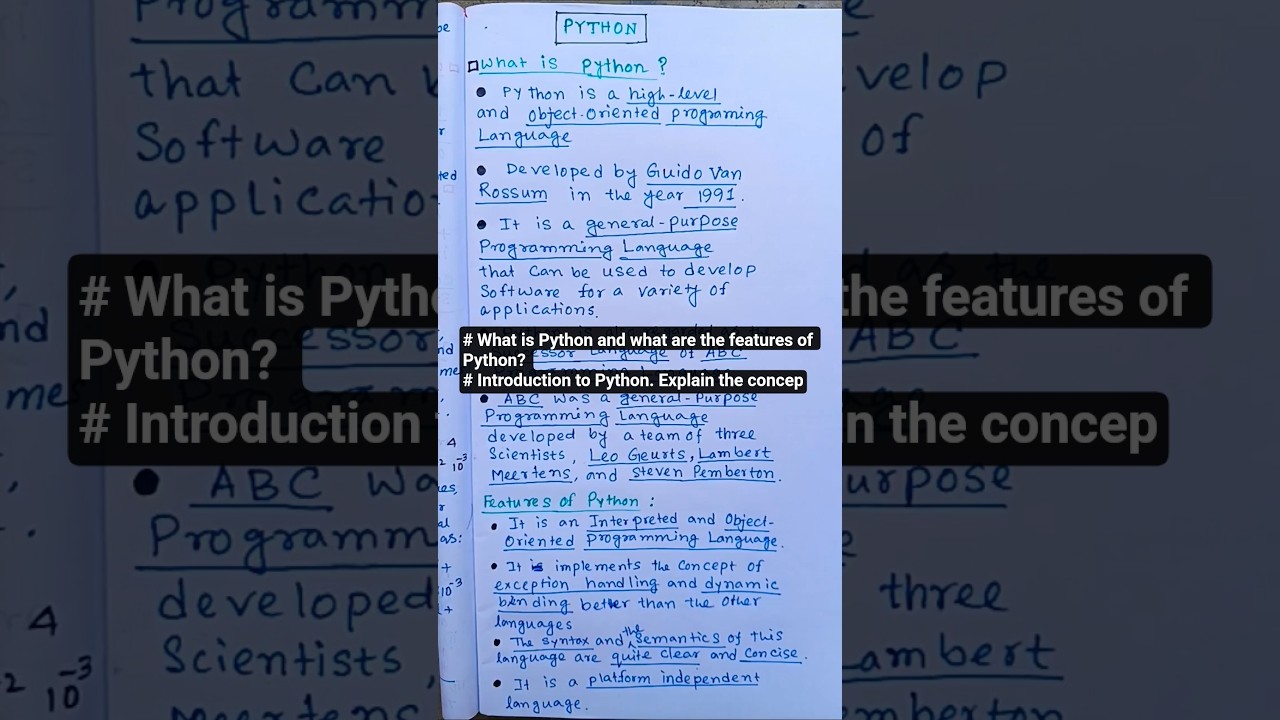 Introduction to Python and Its Features