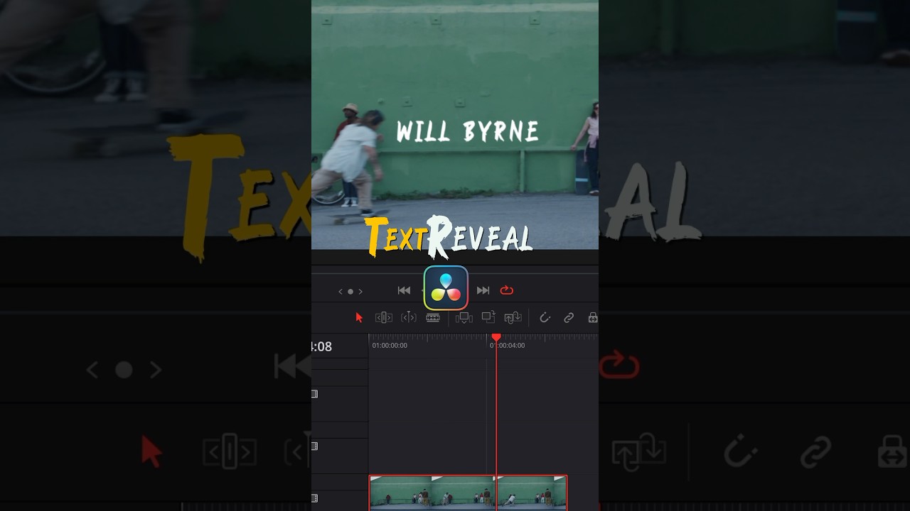 Text masking reveal in DaVinci Resolve
