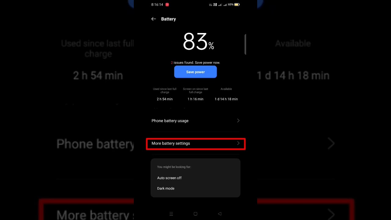 How to Turn On Screen Battery Optimisation in Realme | Battery Optimisation | #realme | #shorts