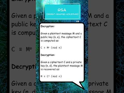 RSA (Rivest Shamir Adleman) in 60 seconds #shorts