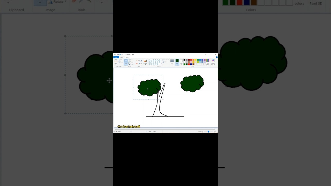 Easy Computer Tree Drawing with MS Paint 🌳