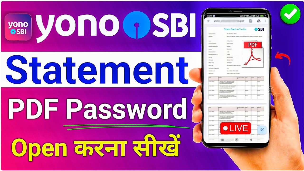 How to Open SBI Yono PDF Password 🔓