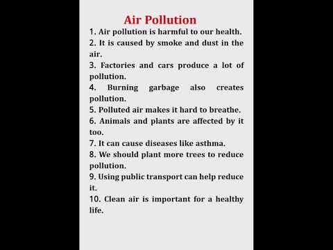 10 lines Essay on Air Pollution | Short speech on Air Pollution #essaywriting #airpollution