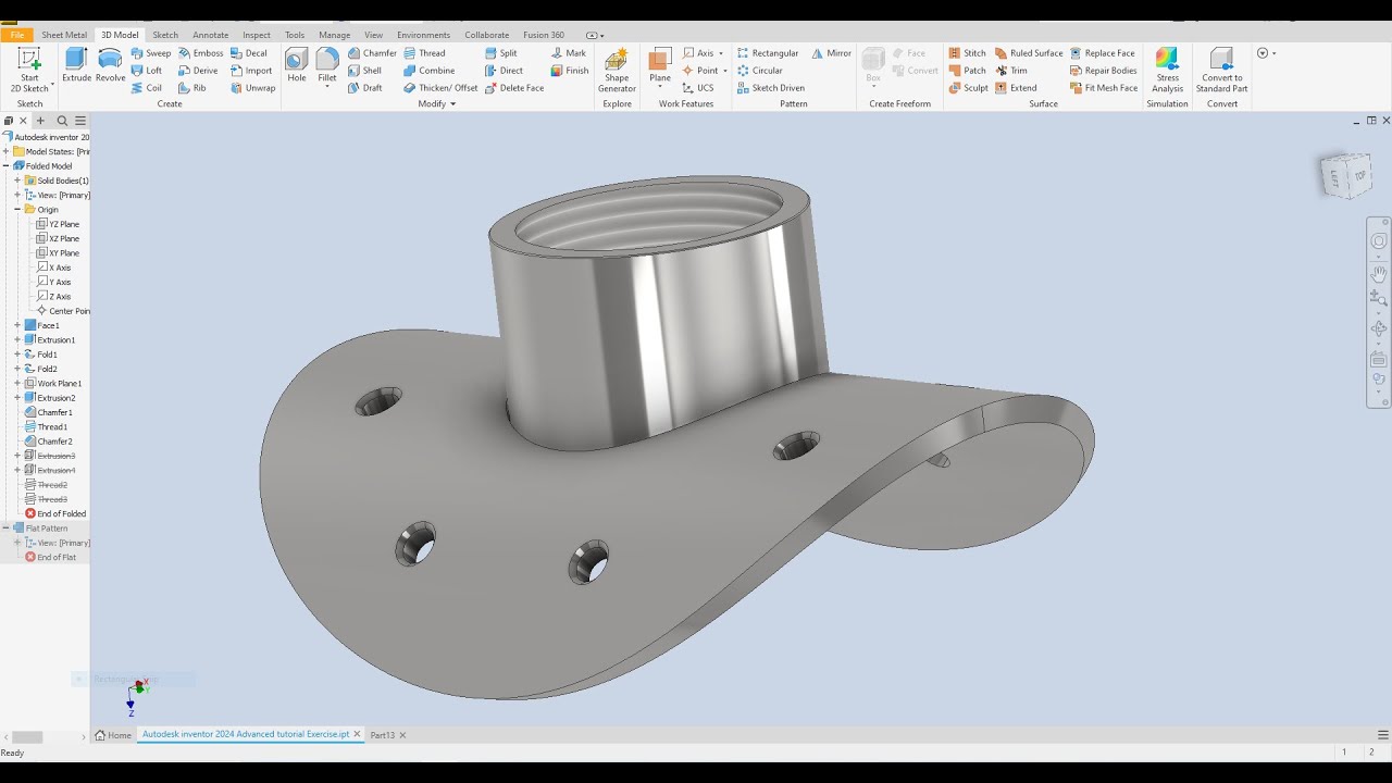 Autodesk Inventor 2024: Curved Circular Plate Tutorial