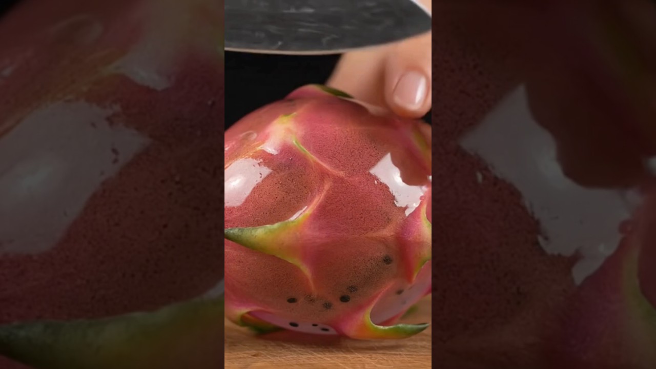Satisfying Glass Cutting of Dragonfruit π ASMR