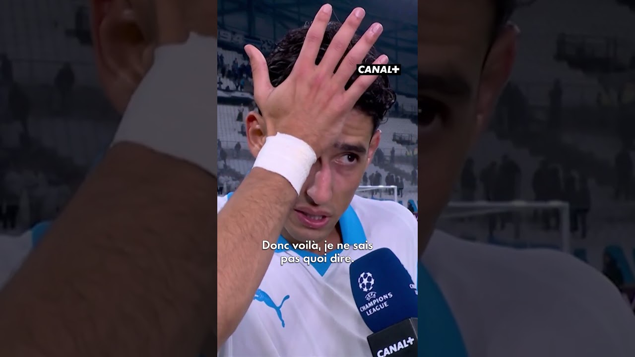 Aguerd réagit à l'arbitrage contre Atalanta 😬 #ucl #om #aguerd #atalanta