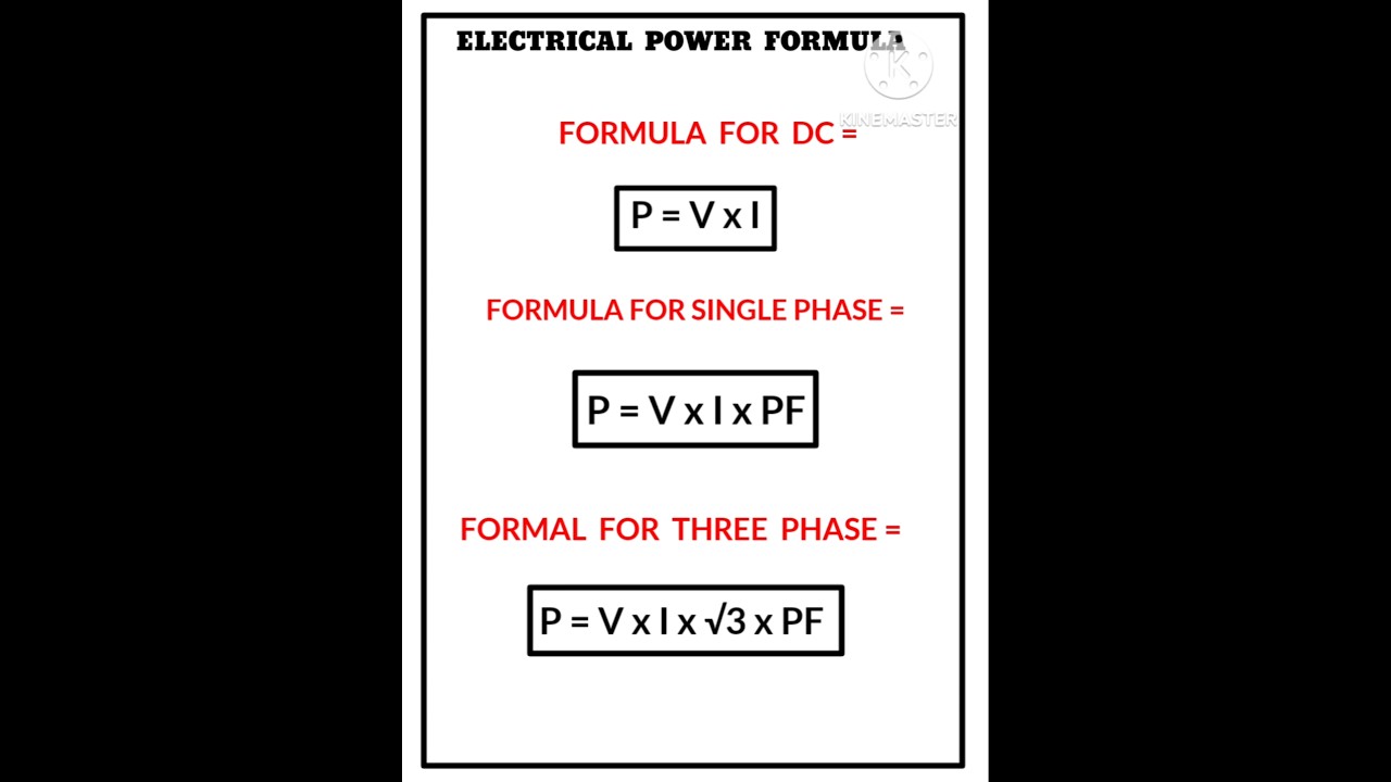 Master Electrical Power Formulas: DC, Single Phase & Three Phase ⚡