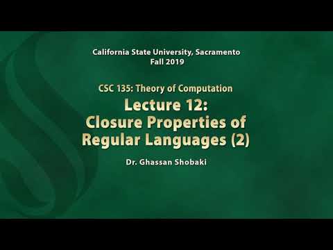 Theory of Computation Lecture 12: Closure Properties of Regular Languages (2)