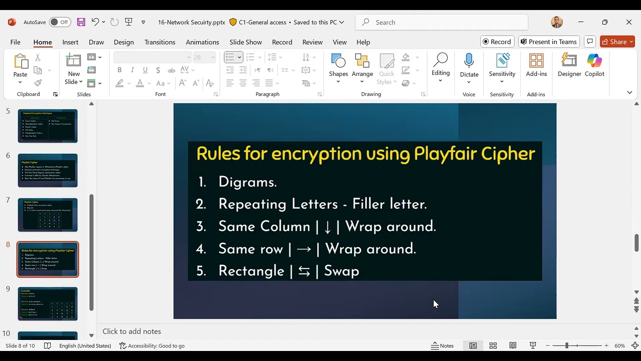 Lec-16: Network Security and the Playfair Cipher