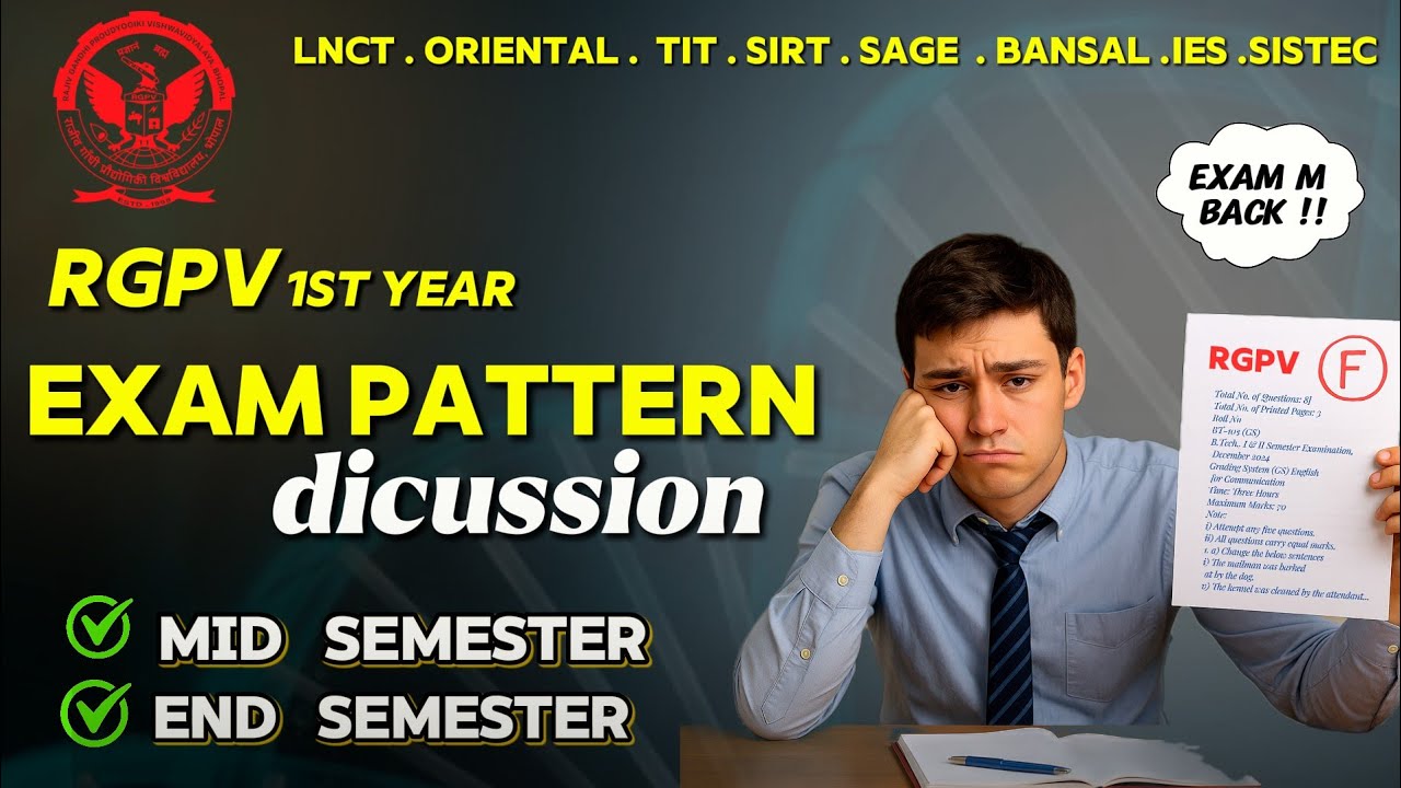 RGPV Exam Pattern 2025 π₯ | Mid-Sem + End-Sem Secrets | LNCT, TIT, OIST etc.