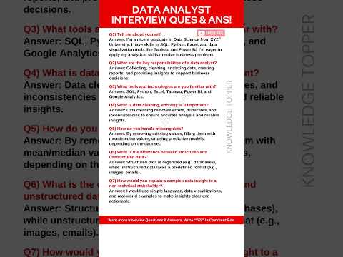 Data Analyst Interview Questions and Answers
