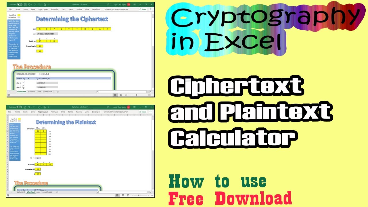 Cryptography in Excel: Ciphertext & Plaintext Calculator Tutorial