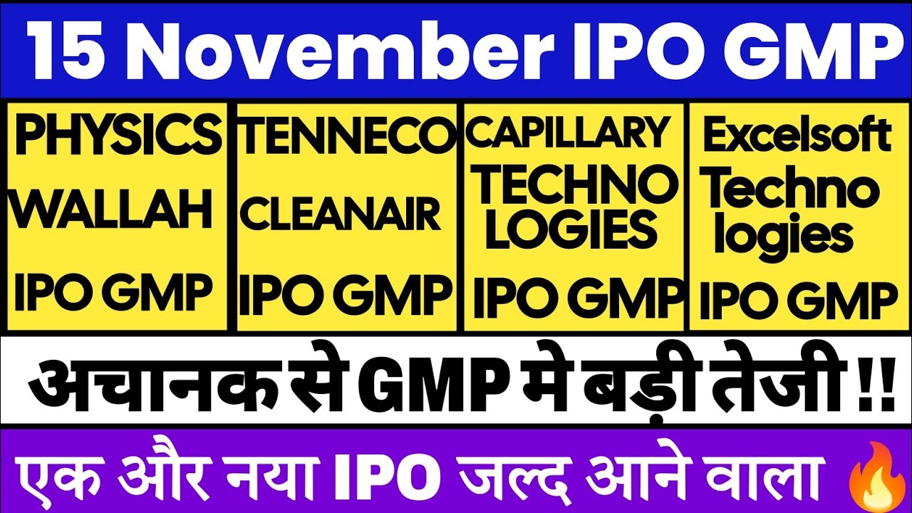 Upcoming IPO Insights: Tenneco Clean Air, Physics Wallah, Capillary & Excelsoft Technologies 📈