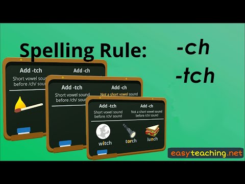 Words Ending -ch and -tch | Spelling Rule | EasyTeaching