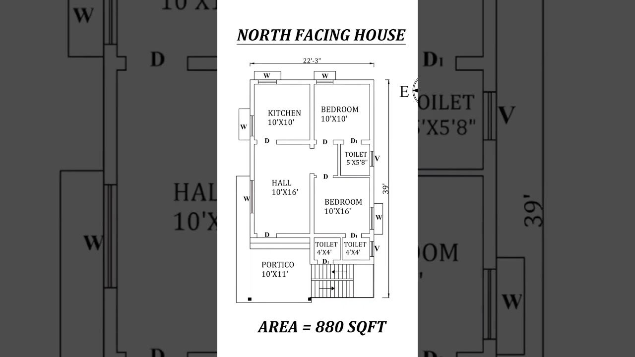 20 North-Facing 20x40 2BHK House Plan 🏡