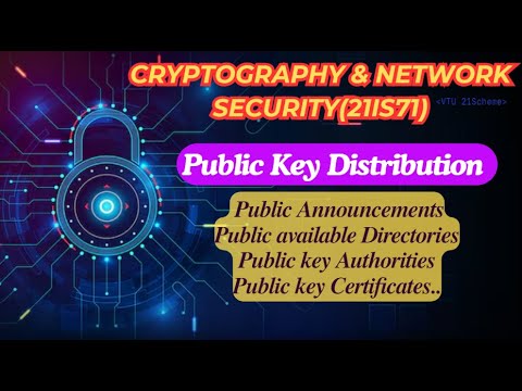 Public Key Distribution -Public Key Authority, Public Certificates #21is71 #cryptography #CNS #VTU