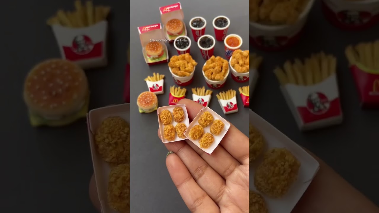 Diet KFC n Mcd 😋 #polymerclaytutorial #easydiy#diycraft#diy#clay#claytutorial#miniature#tiny