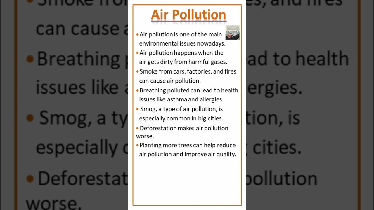 Essay on Air Pollution #pollution #airpollution #smog #smoke #deforstation #shorts #youtubeshorts#yt