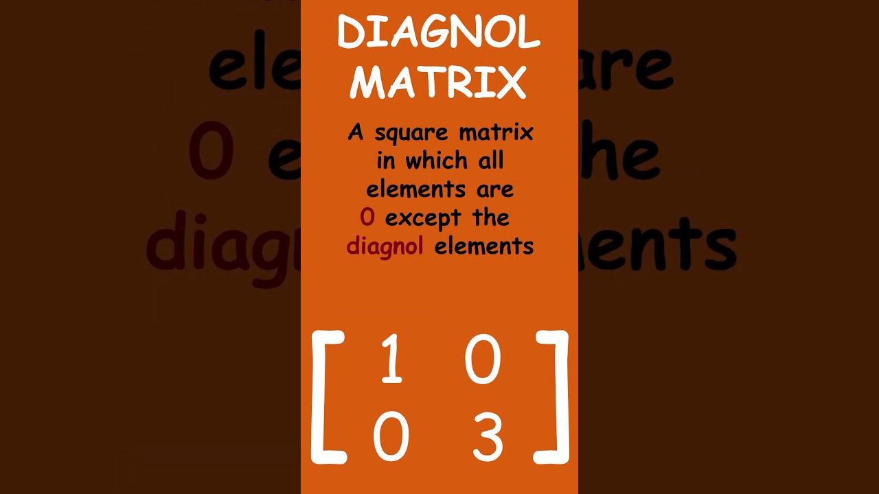 Diagonal Matrix & Types of Matrices 📊